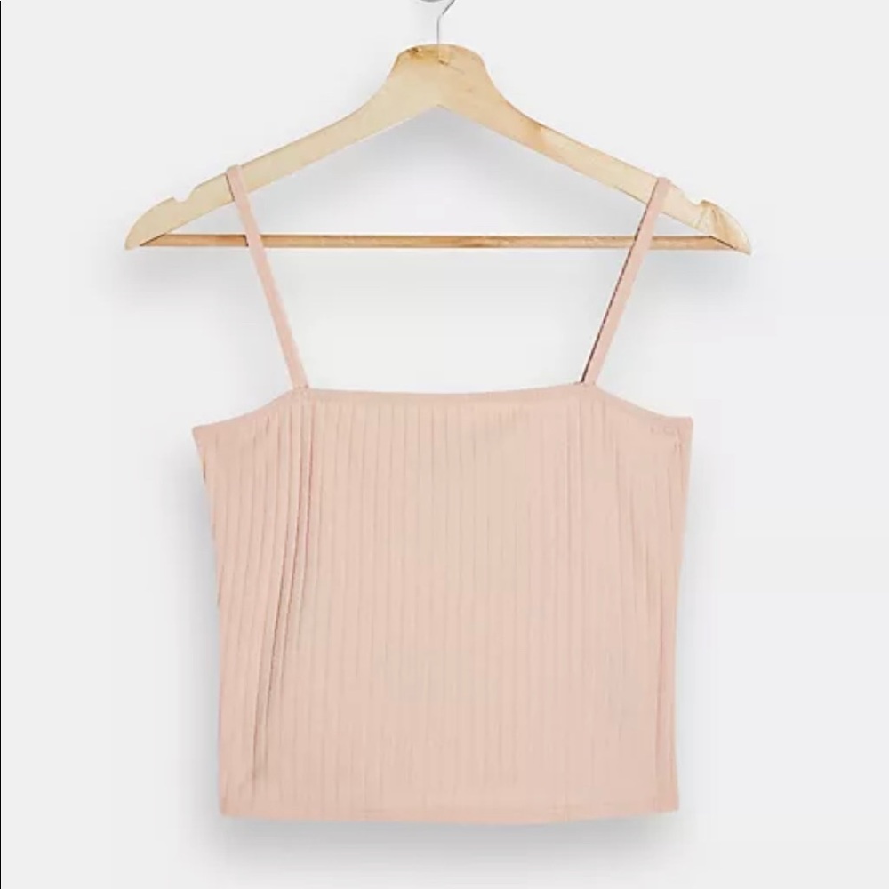 Topshop Spaghetti Strap Square Neck Tank in Pink SZ 12